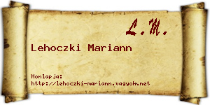 Lehoczki Mariann névjegykártya